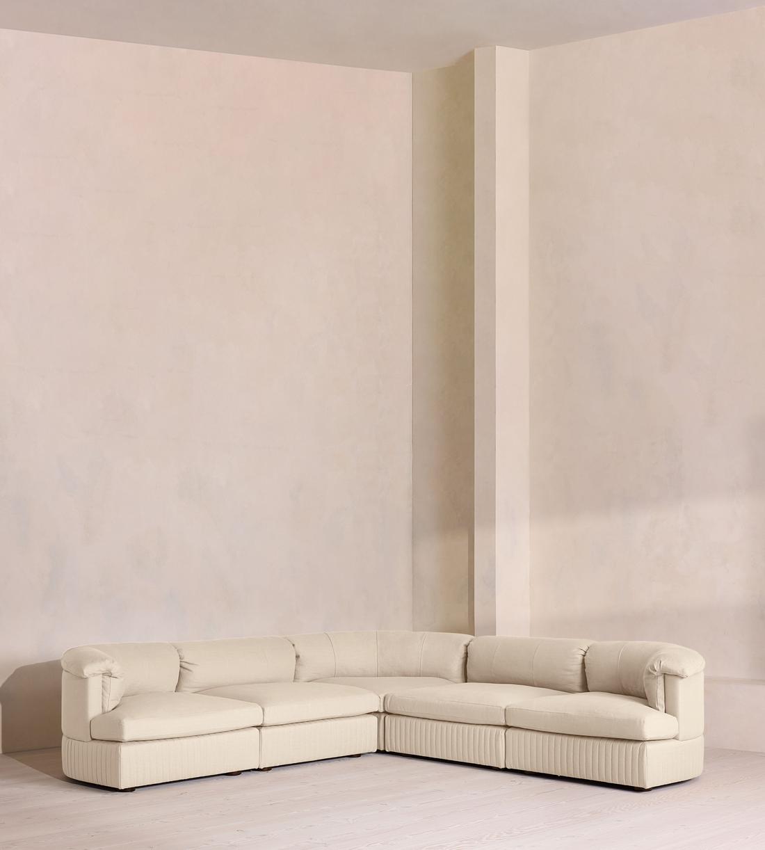 Oona Sectional Sofa - Corner Sofa - Linen - Bisque - US - Listing - Image 1