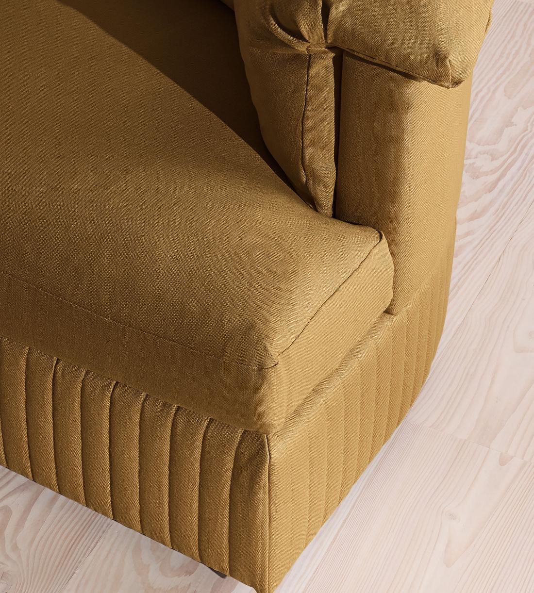 Oona Sectional Sofa - Three Seater - Linen - Ochre - US - Images - Image 5