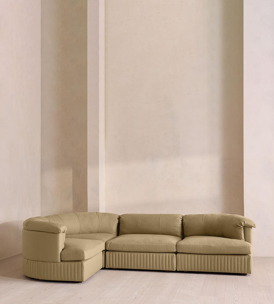 Oona Sectional Sofa - L-Shape Sofa - Linen - Wheat - US - Listing - Image 2