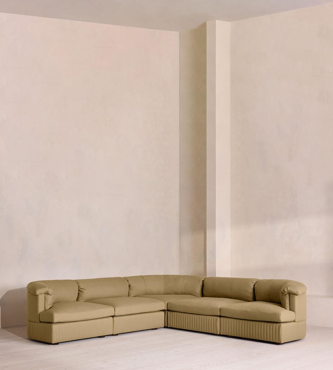 Oona Sectional Sofa - Corner Sofa - Linen - Wheat - US - Listing - Image 1