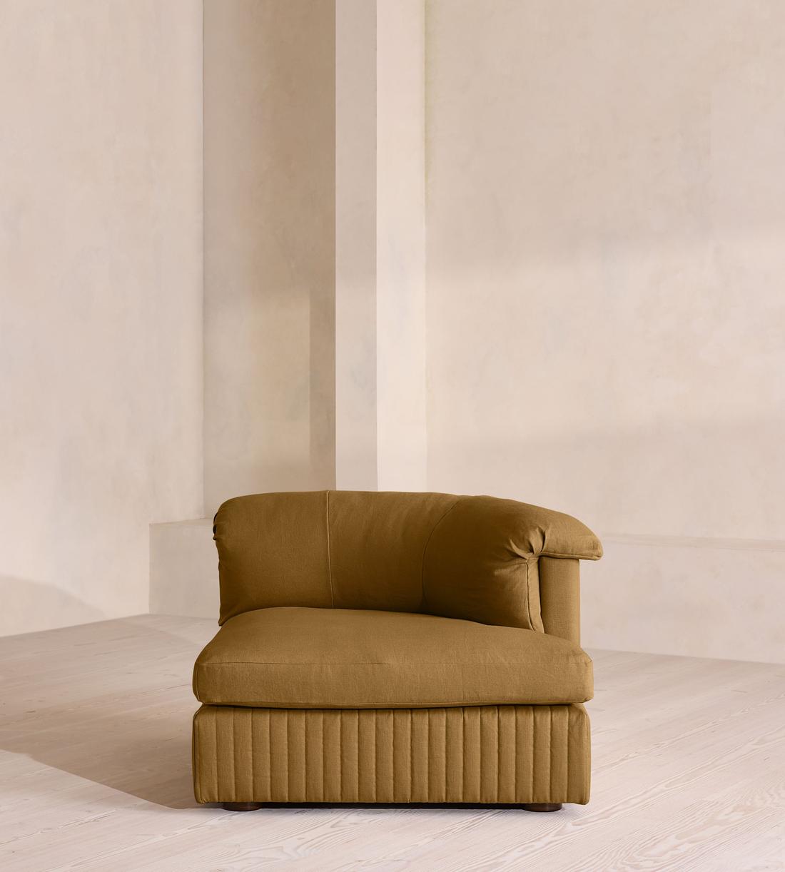 Oona Modular Sofa - Right Arm Module - Linen - Ochre - UK - Image 1