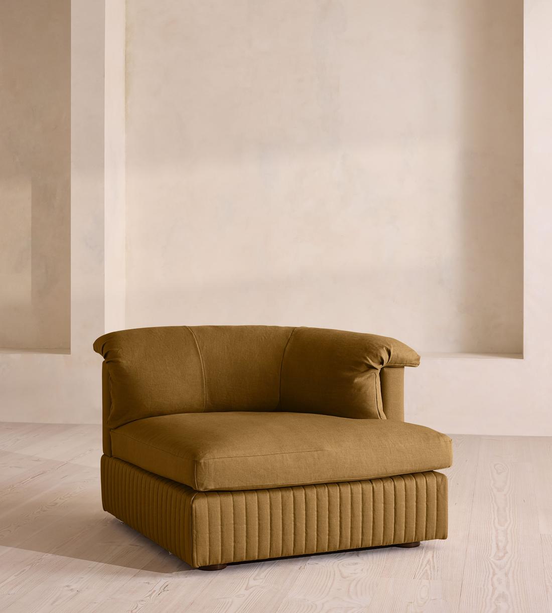 Oona Modular Sofa - Right Arm Module - Linen - Ochre - UK - Image 2