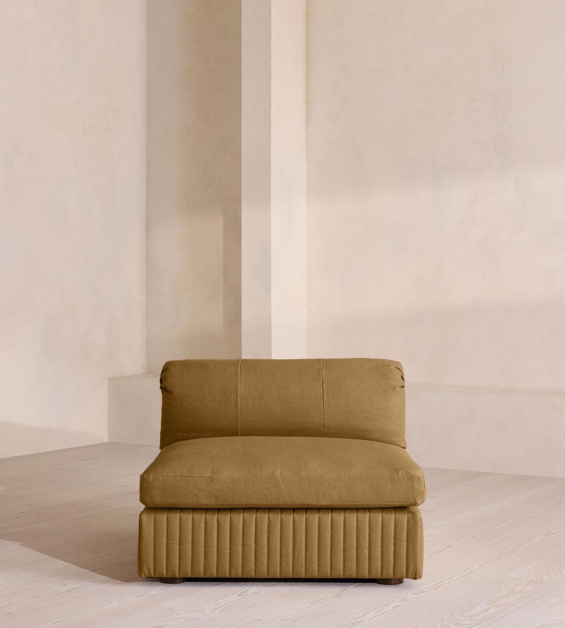 Oona Sectional Sofa - Right Arm Module - Linen - Ochre - US - Image 1