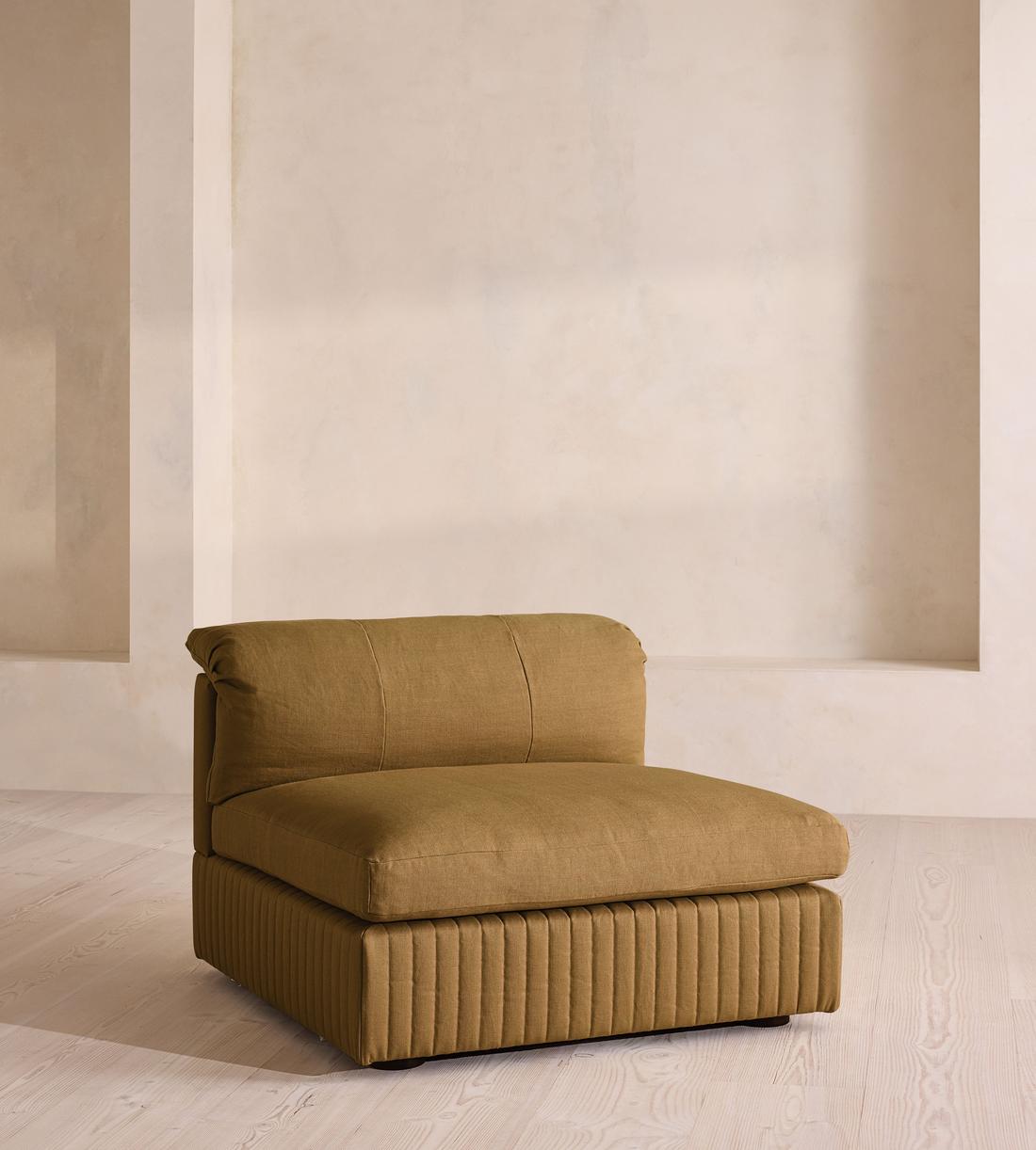 Oona Sectional Sofa - Right Arm Module - Linen - Ochre - US - Image 2