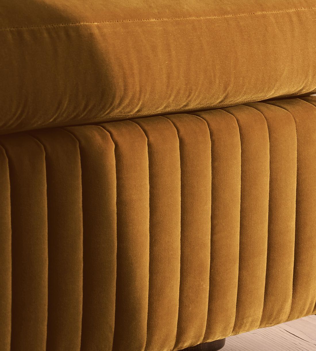 Oona Sectional Sofa - Four Seater - Velvet Mustard - US - Images - Image 6
