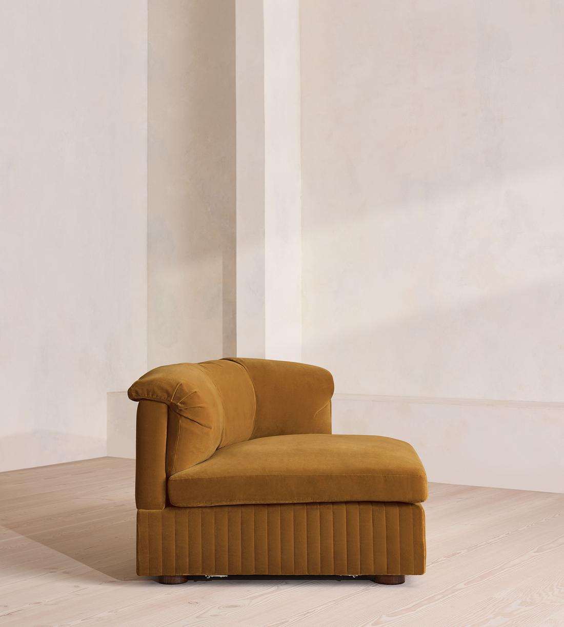 Oona Sectional Sofa - Armless Module - Mustard Velvet - US - Image 8