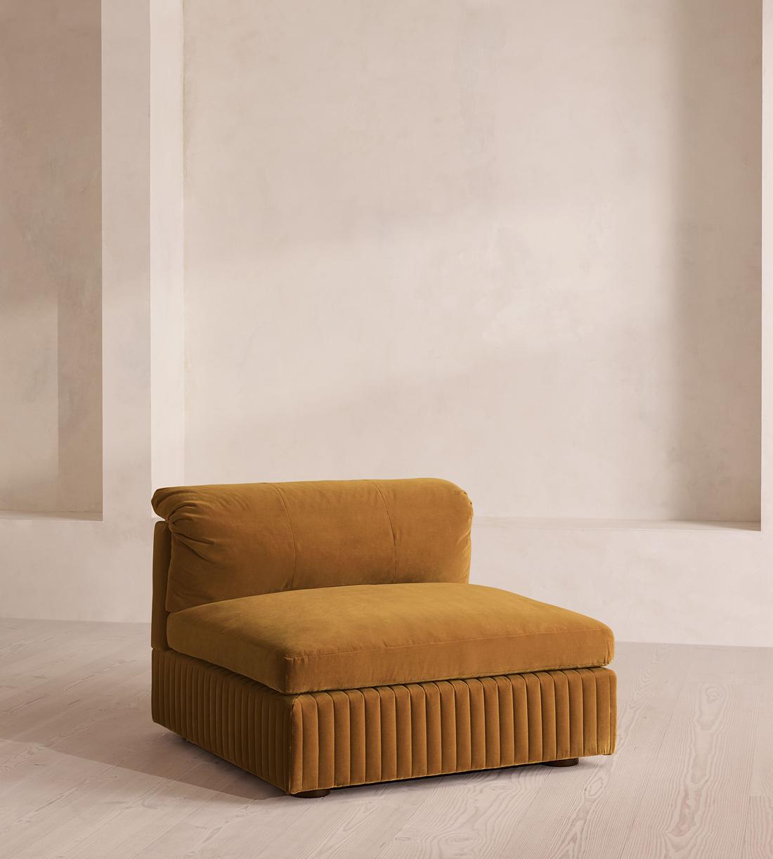 Oona Modular Sofa - Right Arm Module - Mustard Velvet - UK - Image 2