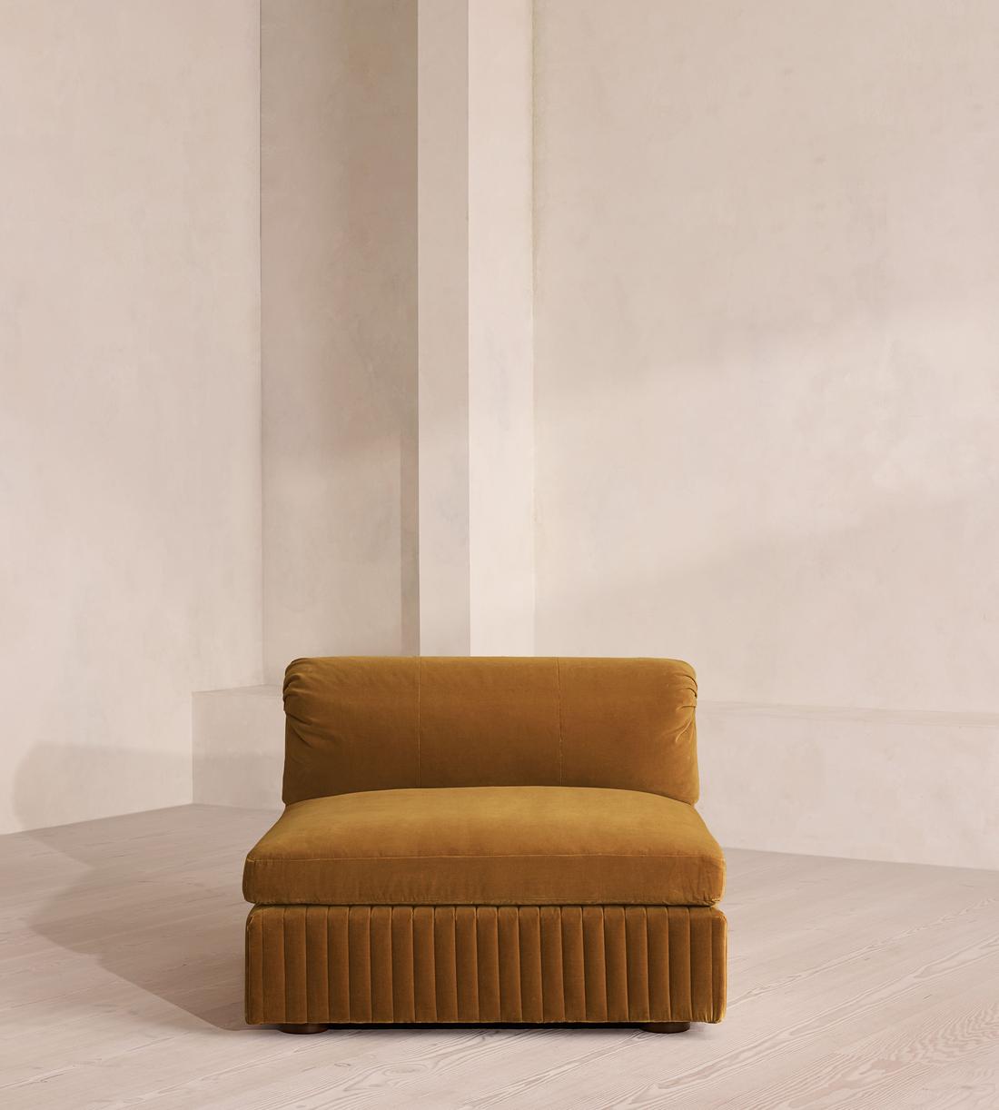 Oona Sectional Sofa - Armless Module - Mustard Velvet - US - Image 1