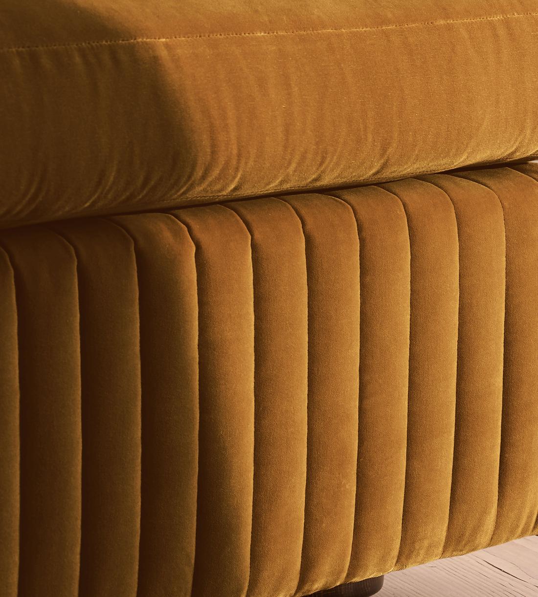 Oona Sectional Sofa - Armless Module - Mustard Velvet - US - Image 5