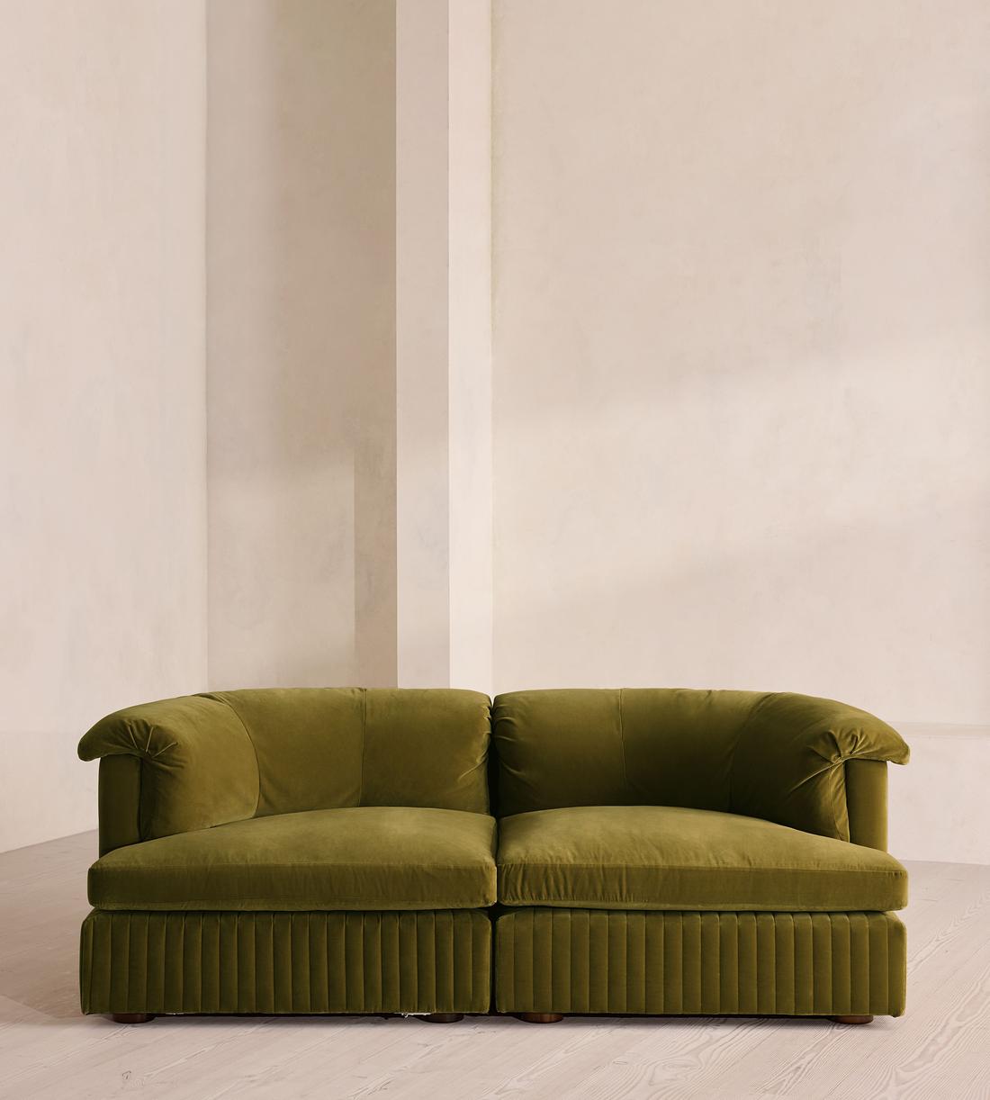 Oona Modular Sofa - Three Seater - Velvet Olive UK - Listing - Image 1