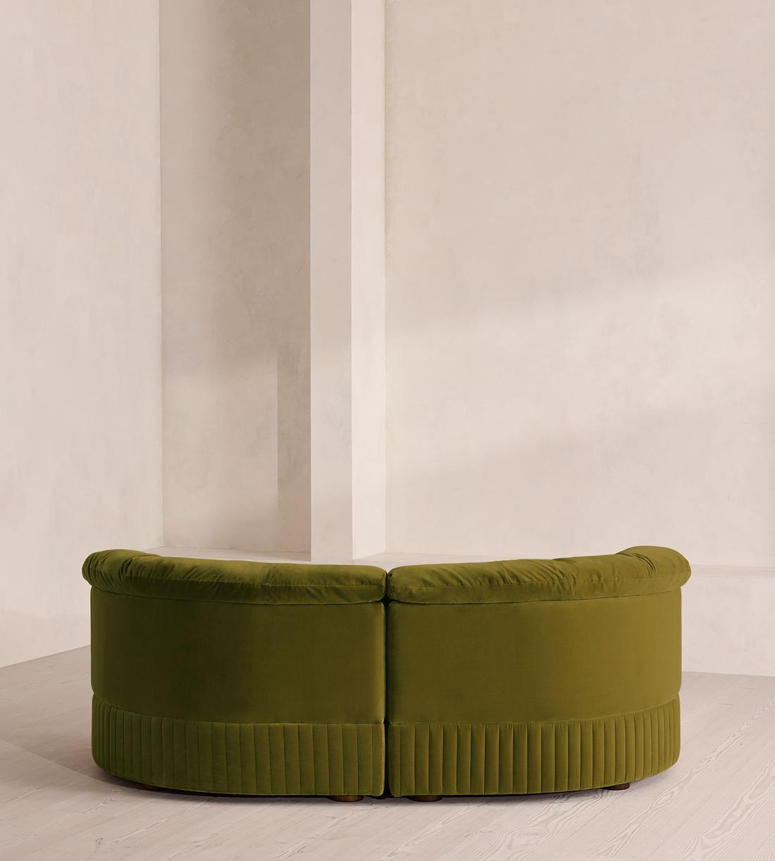 Oona Sectional Sofa - Three Seater - Velvet Olive - US - Images - Image 4