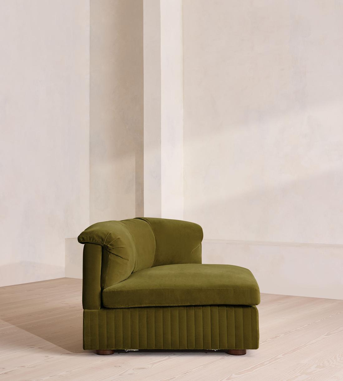 Oona Sectional Sofa - Armless Module - Olive Velvet - US - Image 8