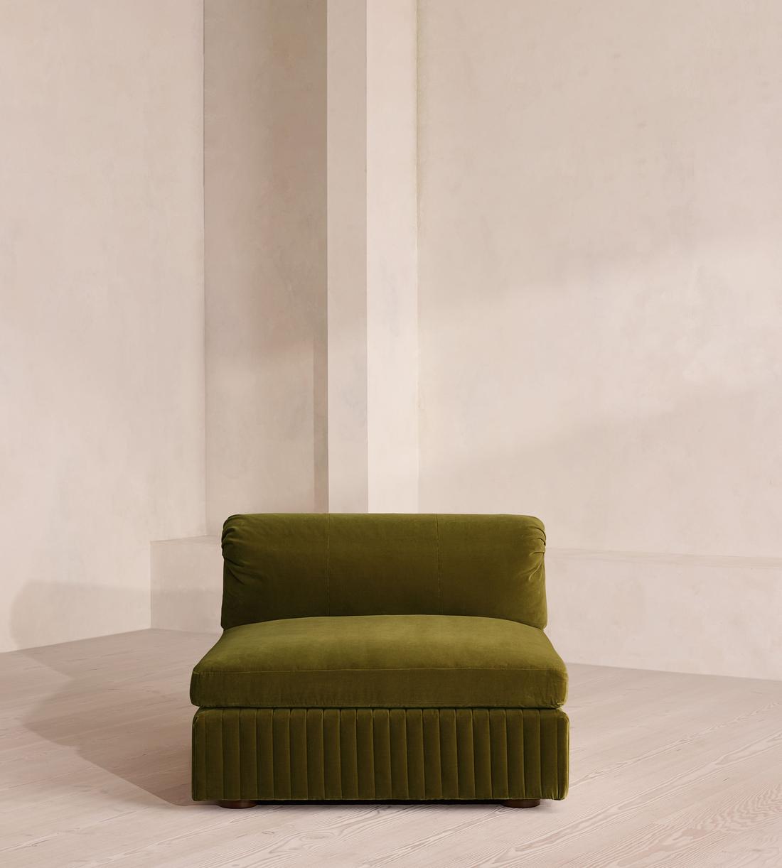 Oona Modular Sofa - Armless Module - Olive Velvet - UK - Image 1