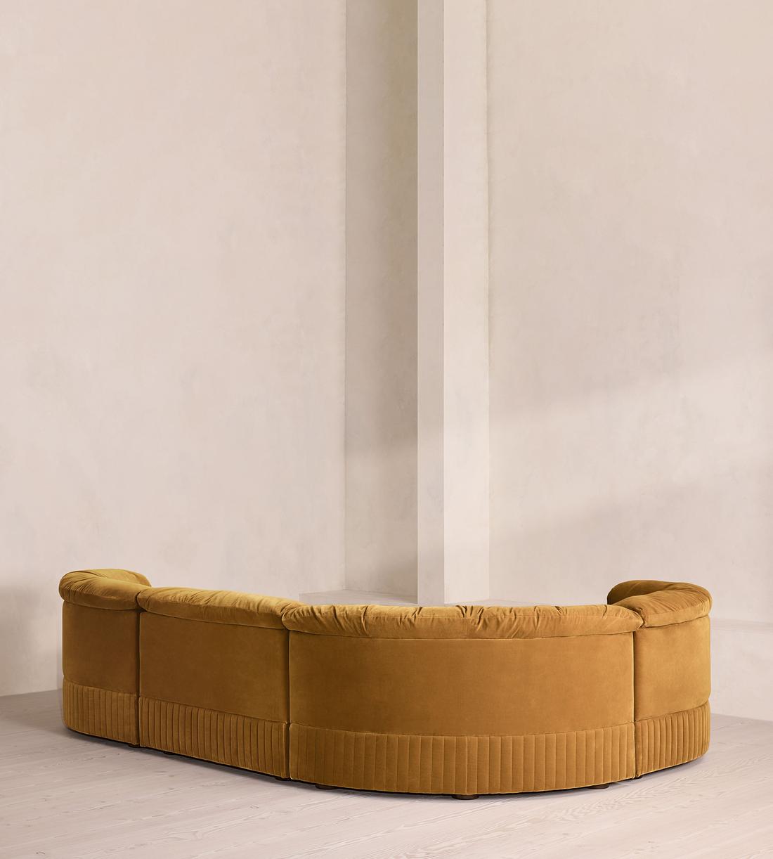 Oona Sectional Sofa - L-Shape Sofa - Velvet Mustard - US - Images - Image 3