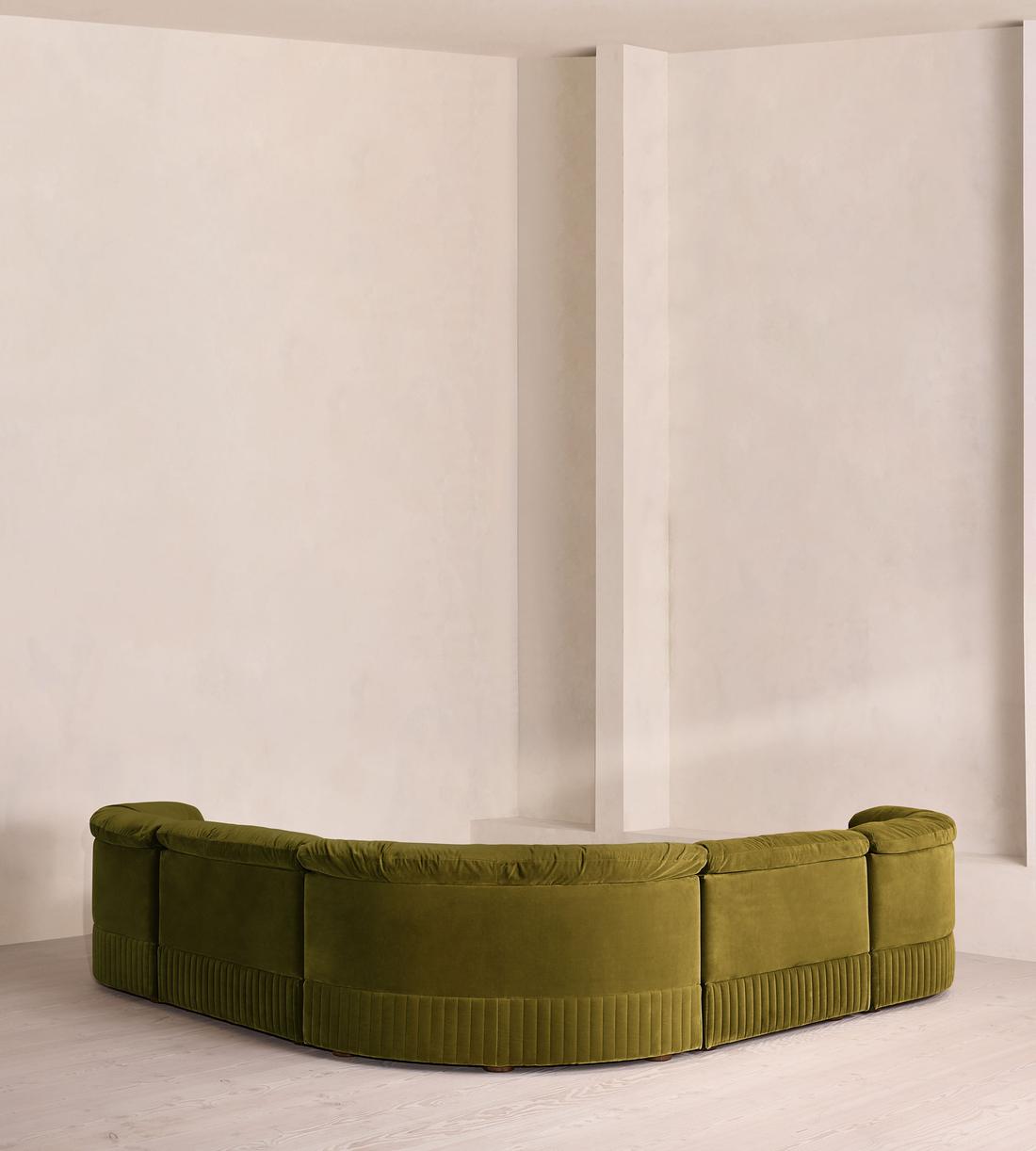 Oona Sectional Sofa - Corner Sofa - Velvet Olive - US - Images - Image 3
