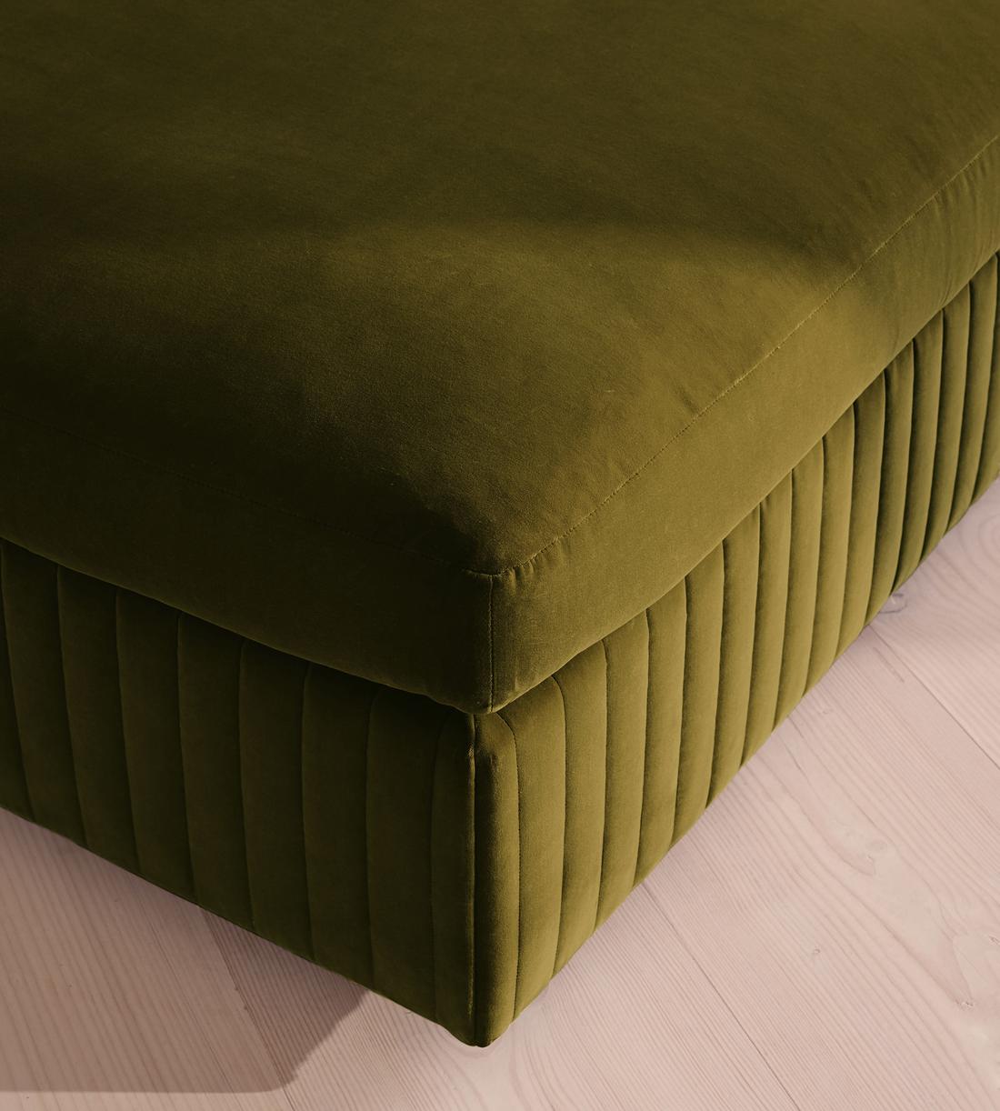 Oona Ottoman - Olive Velvet - UK - Image 3