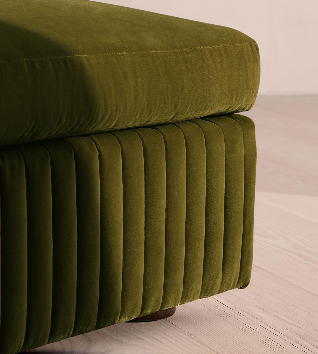 Oona Ottoman - Olive Velvet - UK - Images - Image 4