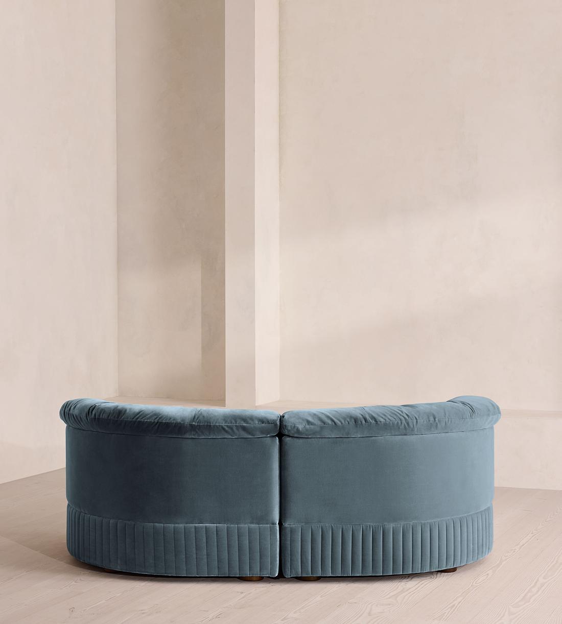 Oona Sectional Sofa - Three Seater - Velvet Grey Blue - US - Images - Image 4