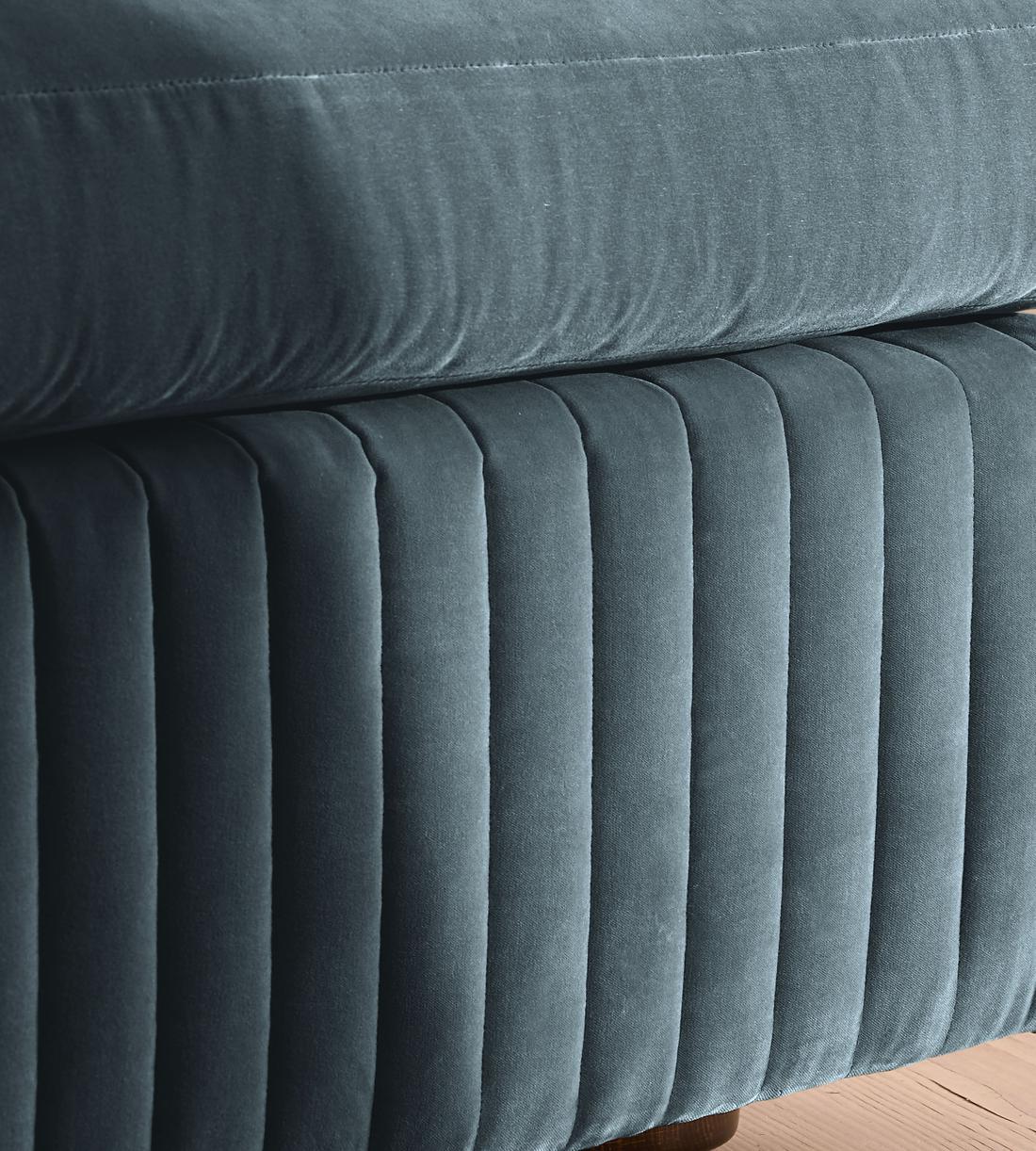 Oona Sectional Sofa - Three Seater - Velvet Grey Blue - US - Images - Image 6