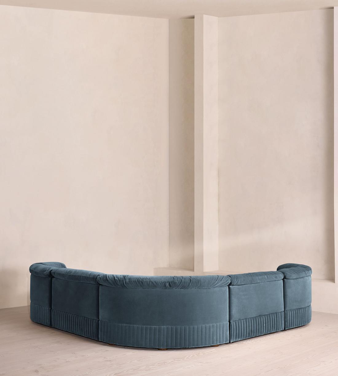Oona Sectional Sofa - Corner Sofa - Velvet Grey Blue - US - Images - Image 4