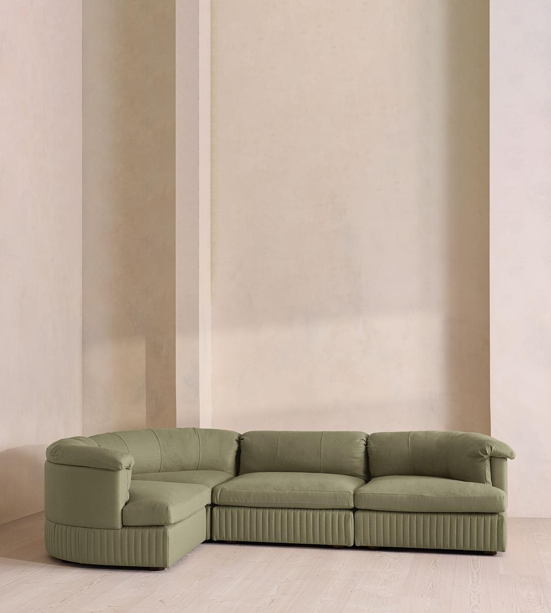 Oona Modular Sofa - L-Shape Sofa - Linen - Sage - UK - Listing - Image 2