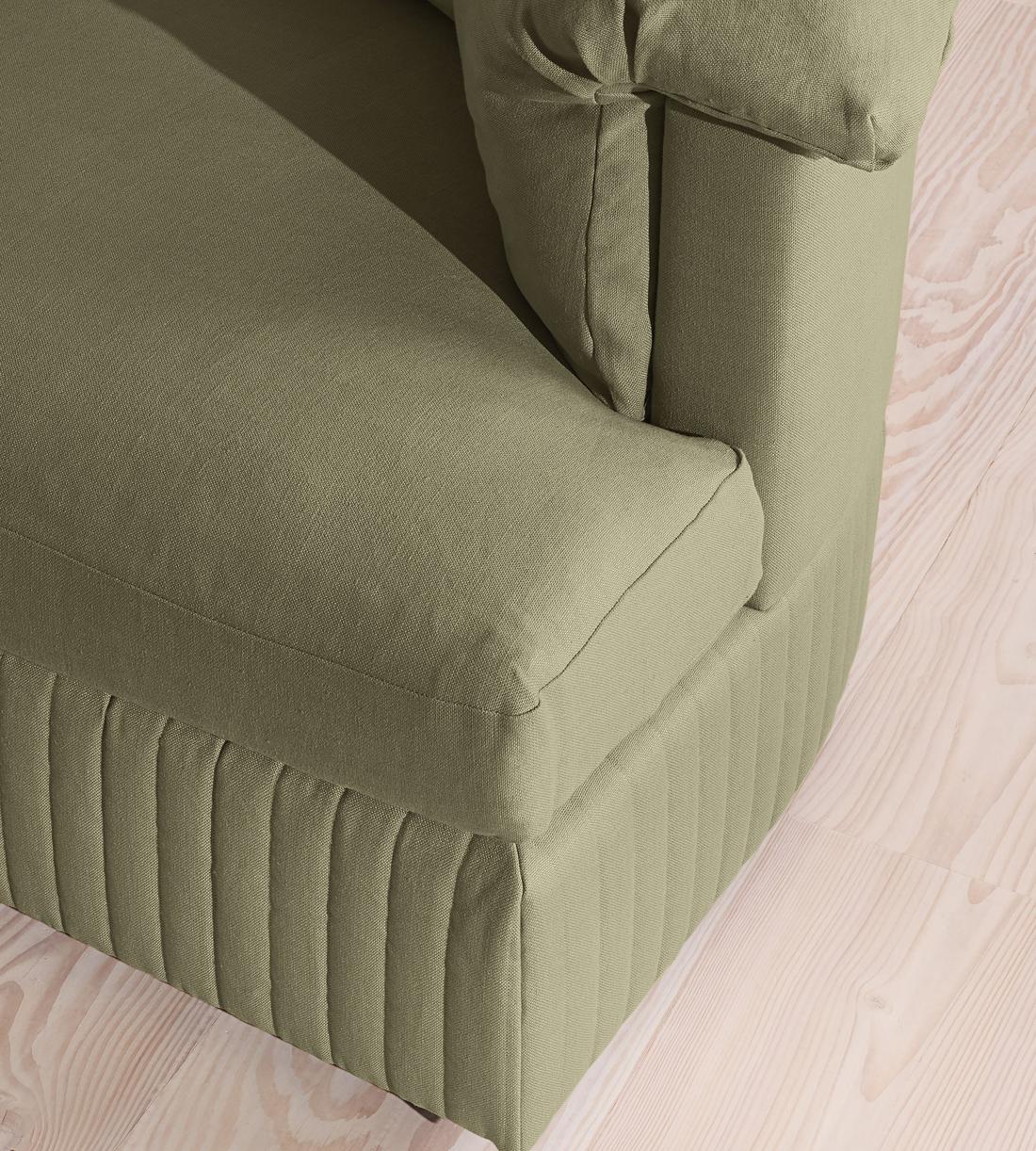 Oona Sectional Sofa - Four Seater - Linen - Sage - US - Images - Image 5