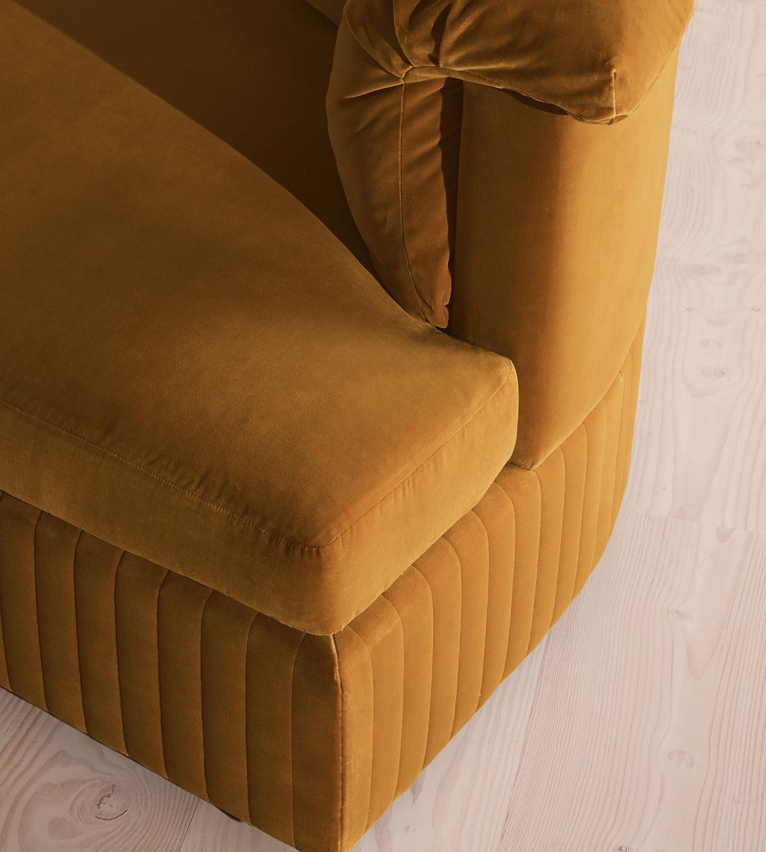 Oona Sectional Sofa - Corner Sofa - Velvet Mustard - US - Images - Image 4