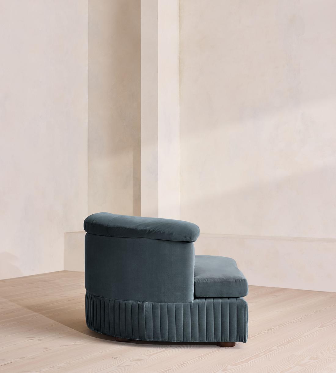 Oona Sectional Sofa - Right Arm Module - Grey Blue Velvet - US - Image 7