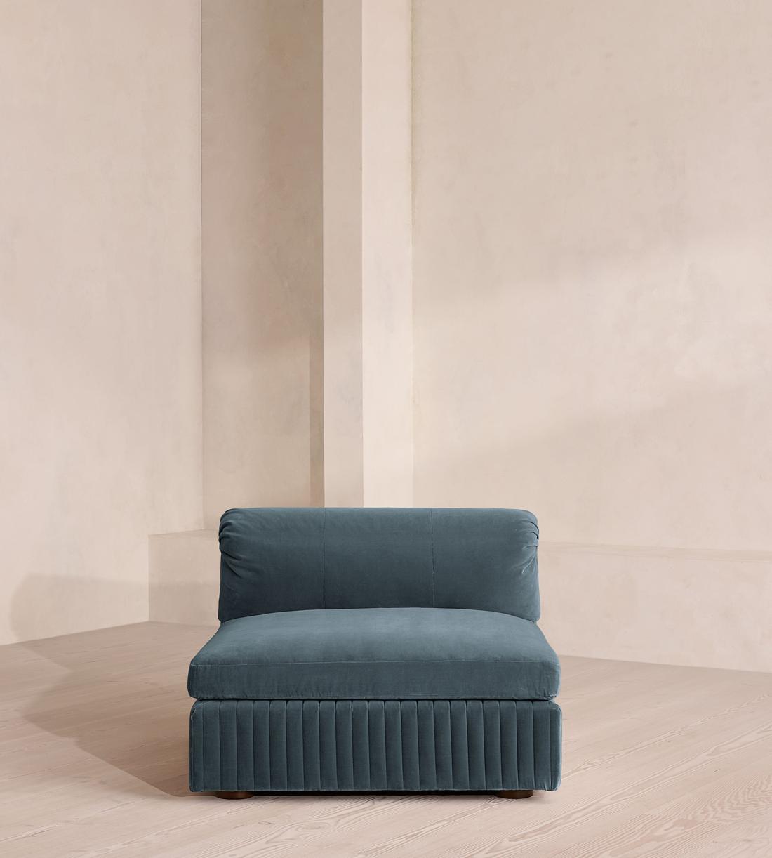 Oona Sectional Sofa - Right Arm Module - Grey Blue Velvet - US - Image 1