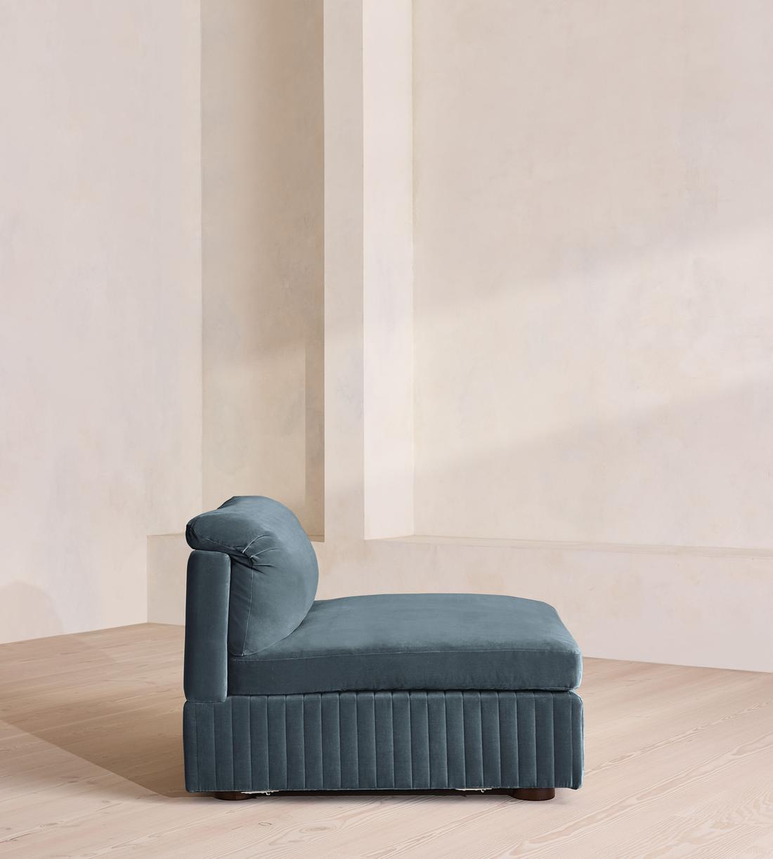 Oona Sectional Sofa - Right Arm Module - Grey Blue Velvet - US - Image 3