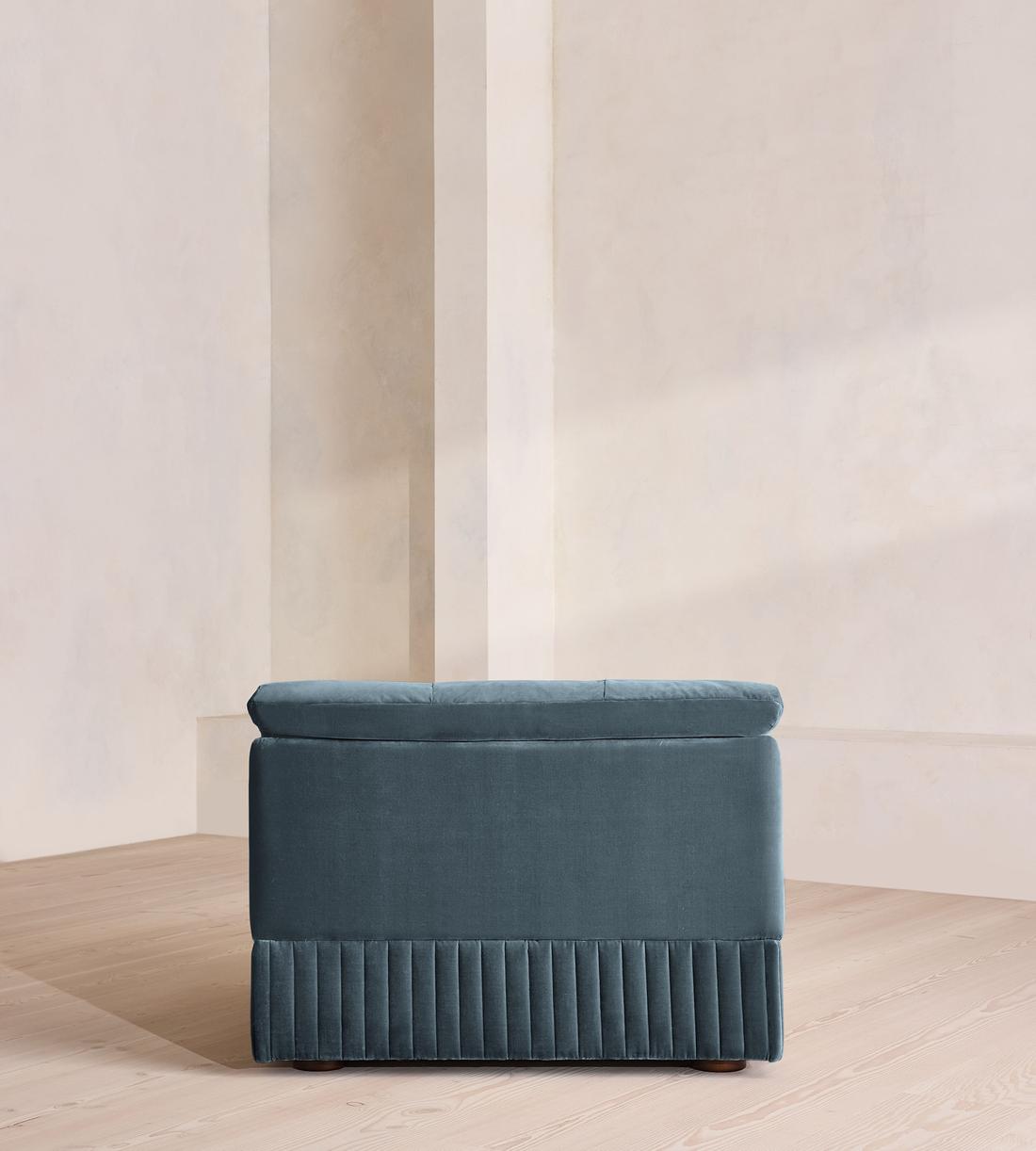 Oona Sectional Sofa - Right Arm Module - Grey Blue Velvet - US - Image 4