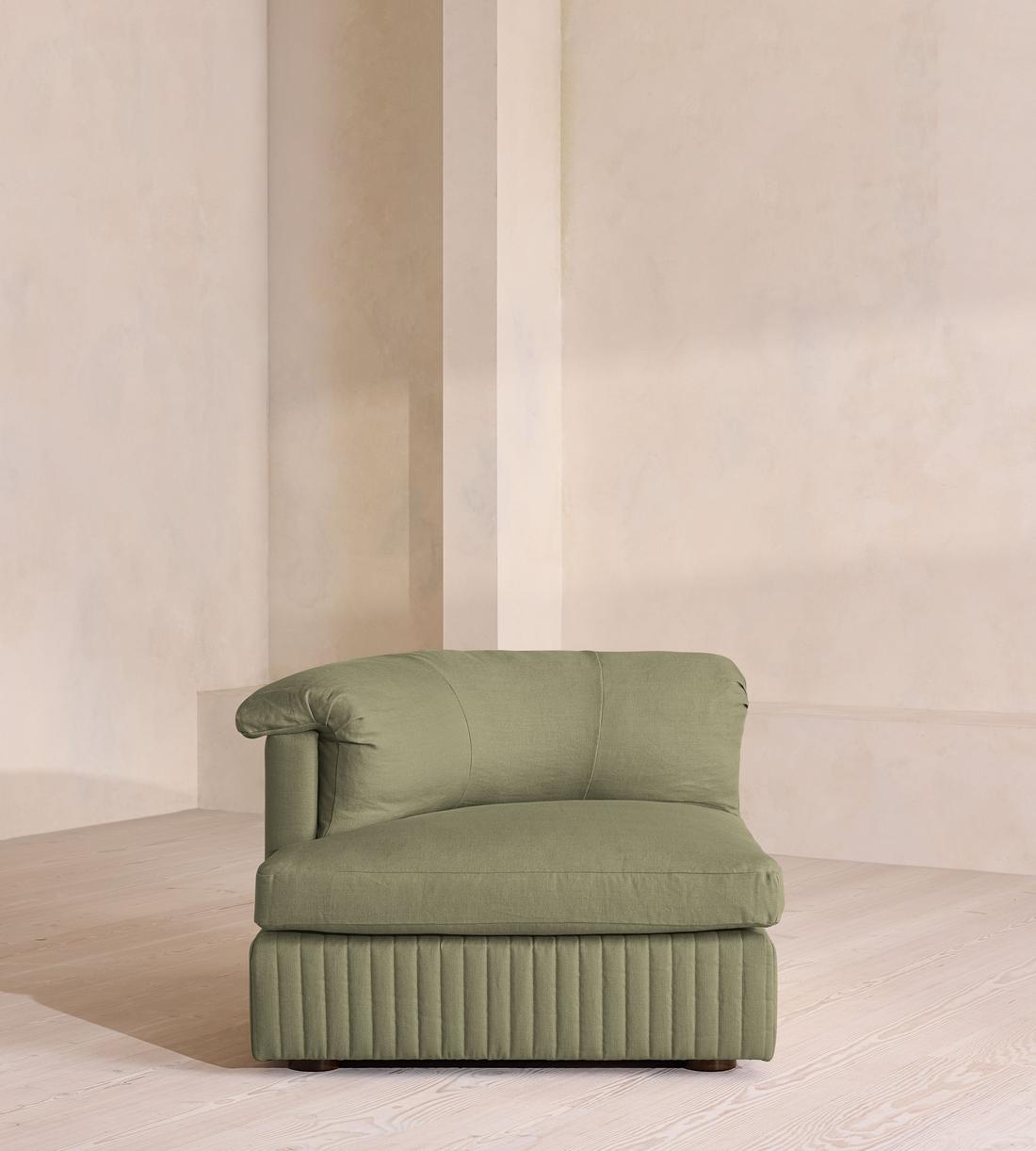 Oona Modular Sofa - Left Arm Module - Linen - Sage - UK - Image 1