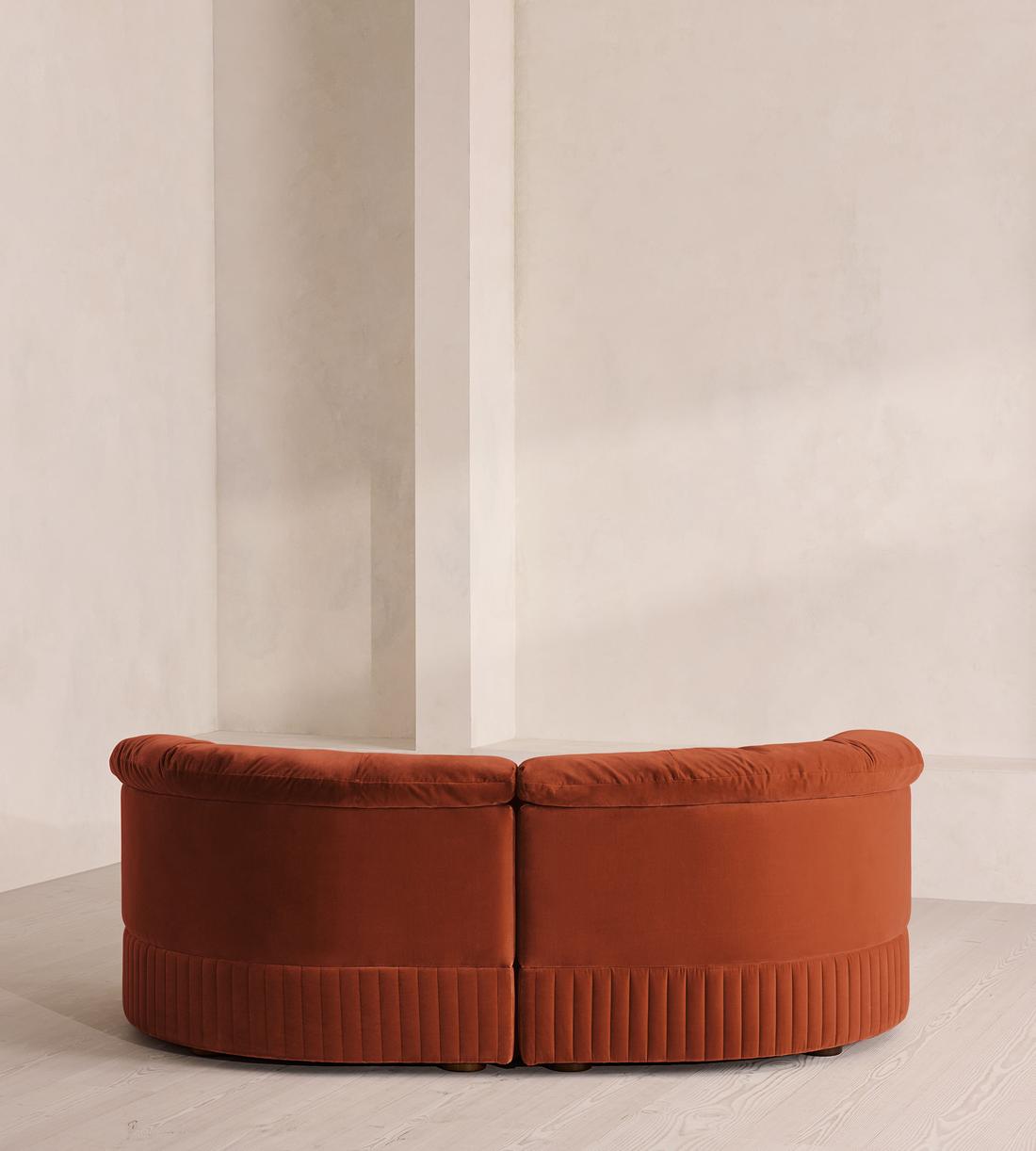 Oona Sectional Sofa - Three Seater - Velvet Rust - US - Images - Image 4