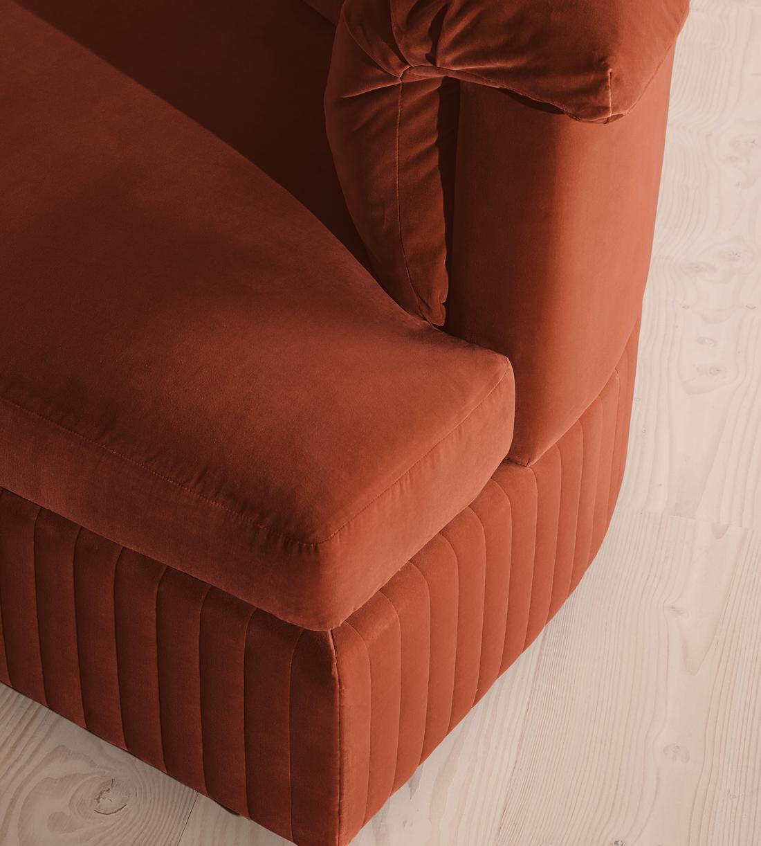 Oona Sectional Sofa - Four Seater - Velvet Rust - US - Images - Image 5