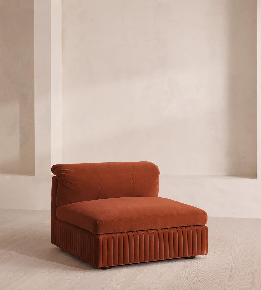 Oona Sectional Sofa - Armless Module - Velvet Rust - US - Image 2