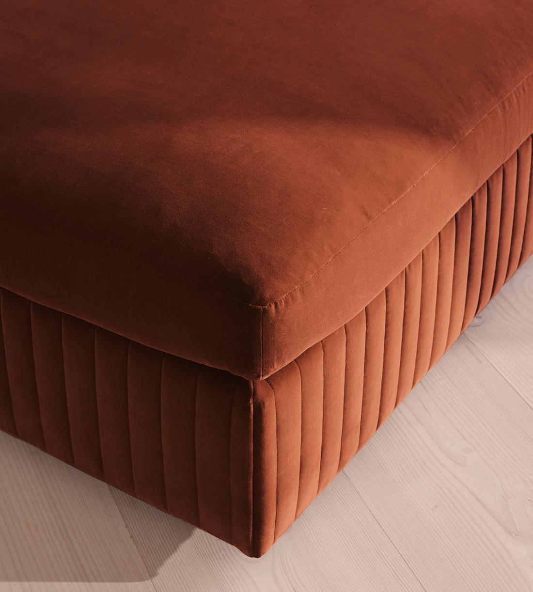 Oona Ottoman - Velvet Rust - UK - Image 3