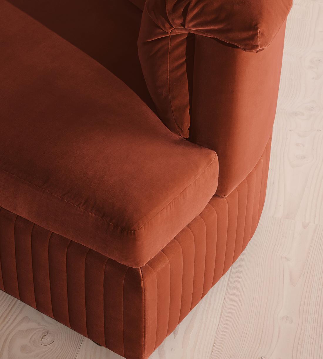 Oona Sectional Sofa - L-Shape Sofa - Velvet Rust - US - Images - Image 4