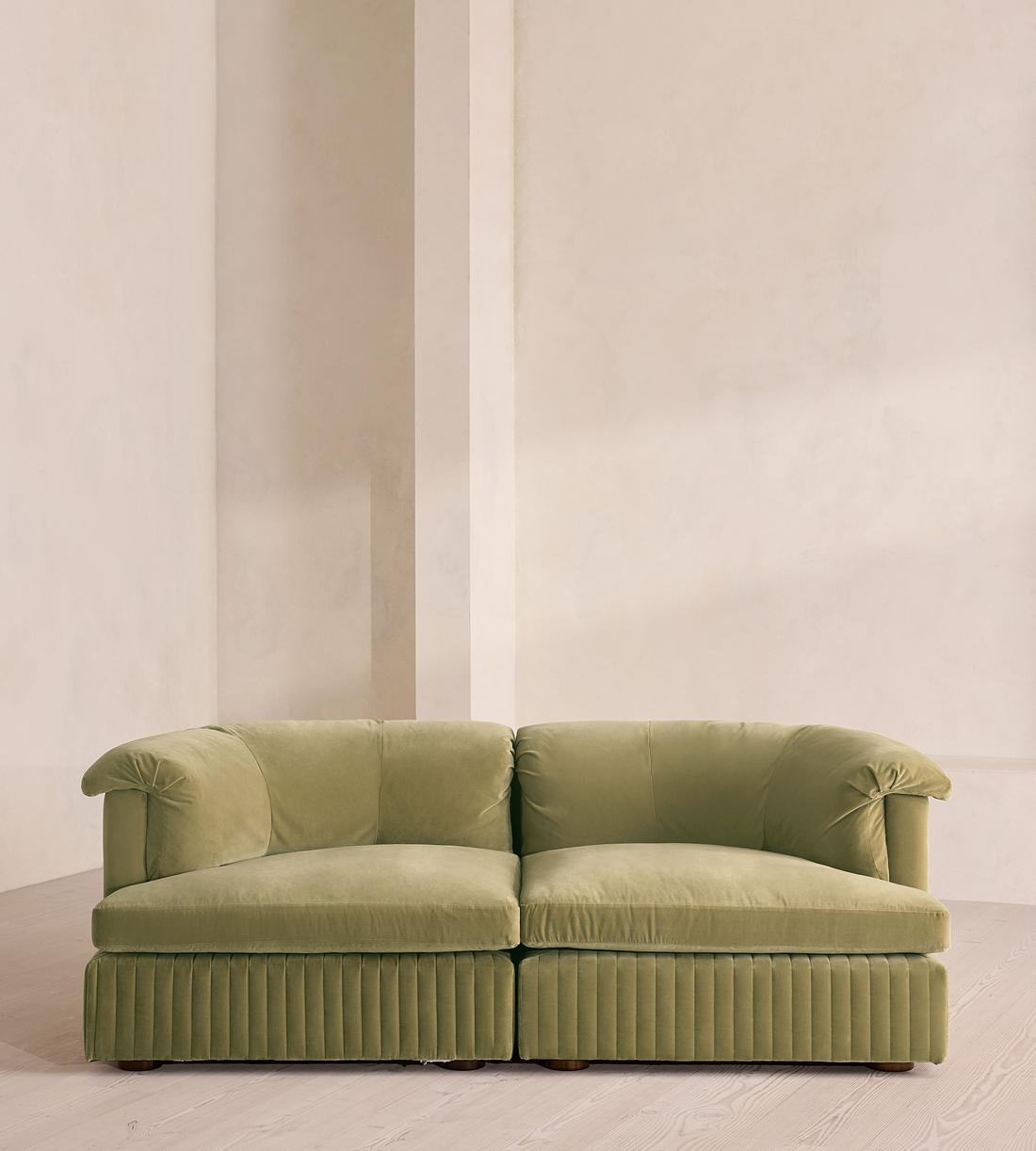 Oona Sectional Sofa - Three Seater - Velvet Lichen - US - Listing - Image 1