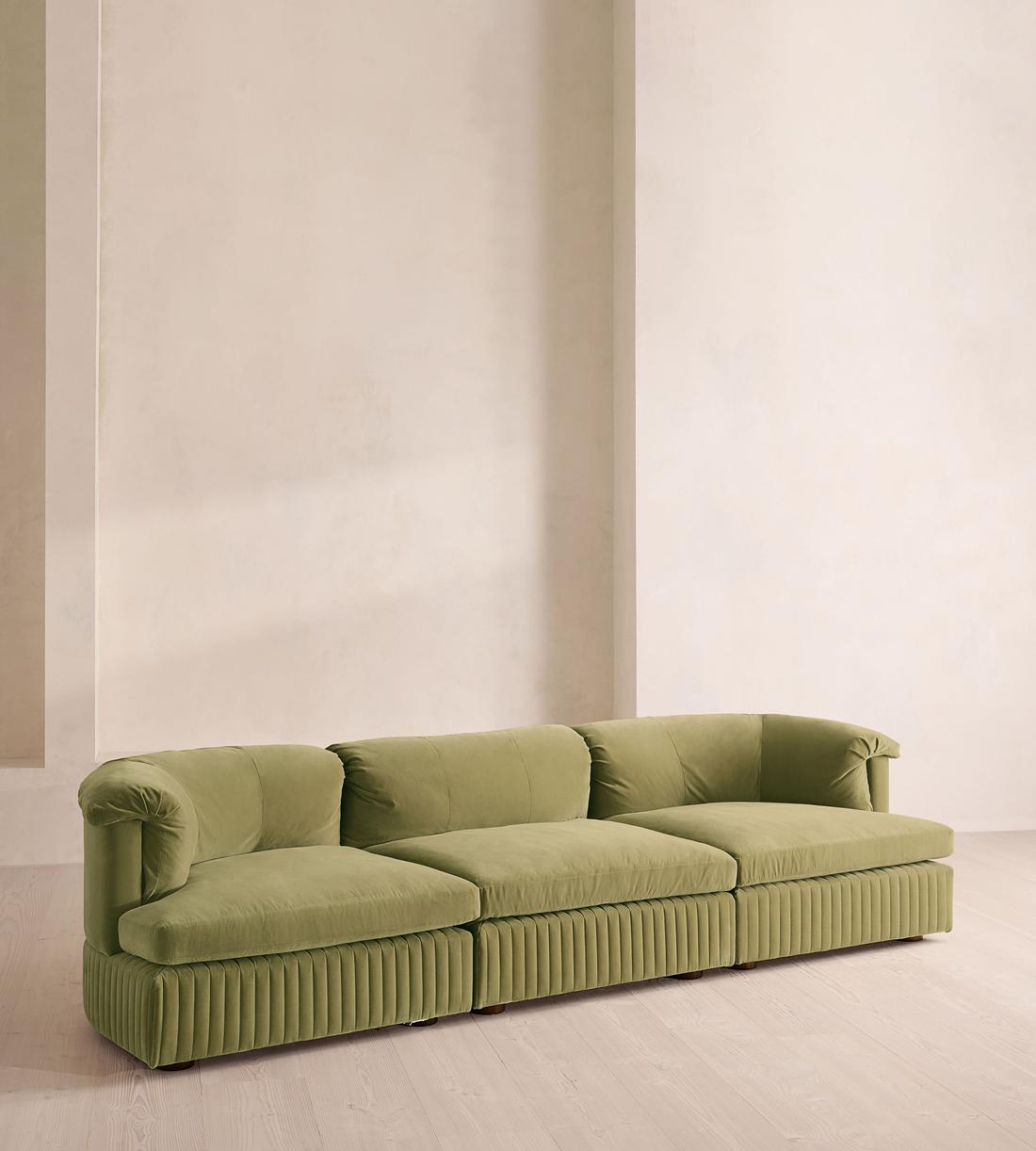 Oona Sectional Sofa - Four Seater - Velvet Lichen - US - Listing - Image 2