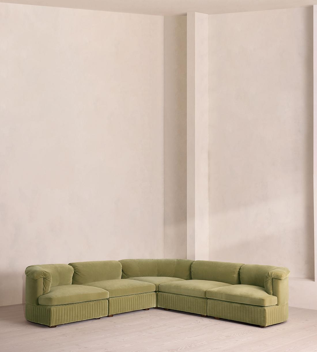 Oona Sectional Sofa - Corner Sofa - Velvet Lichen - US - Listing - Image 1
