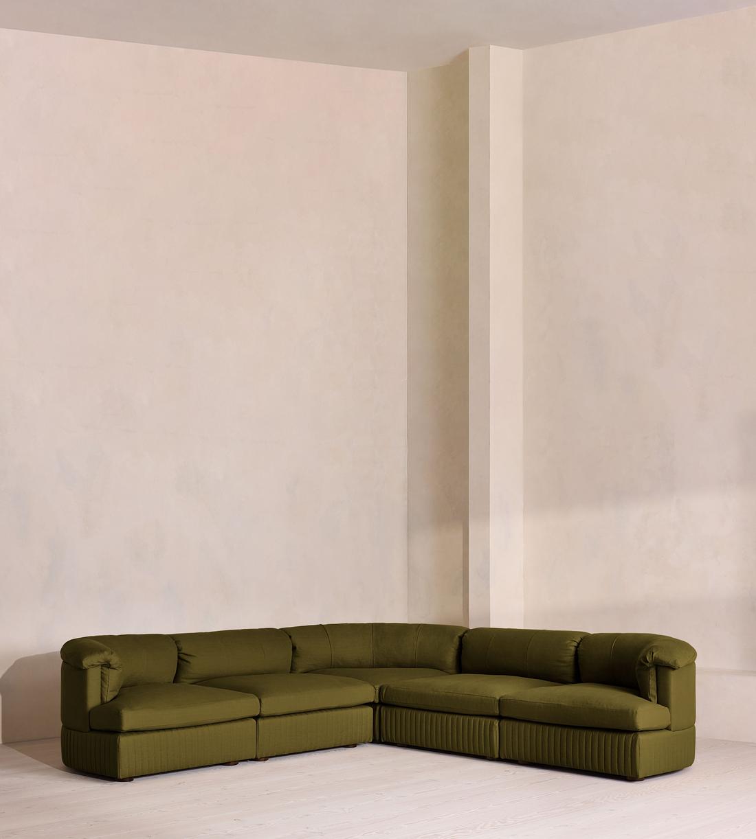 Oona Sectional Sofa - Corner Sofa - Linen - Olive - US - Listing - Image 1