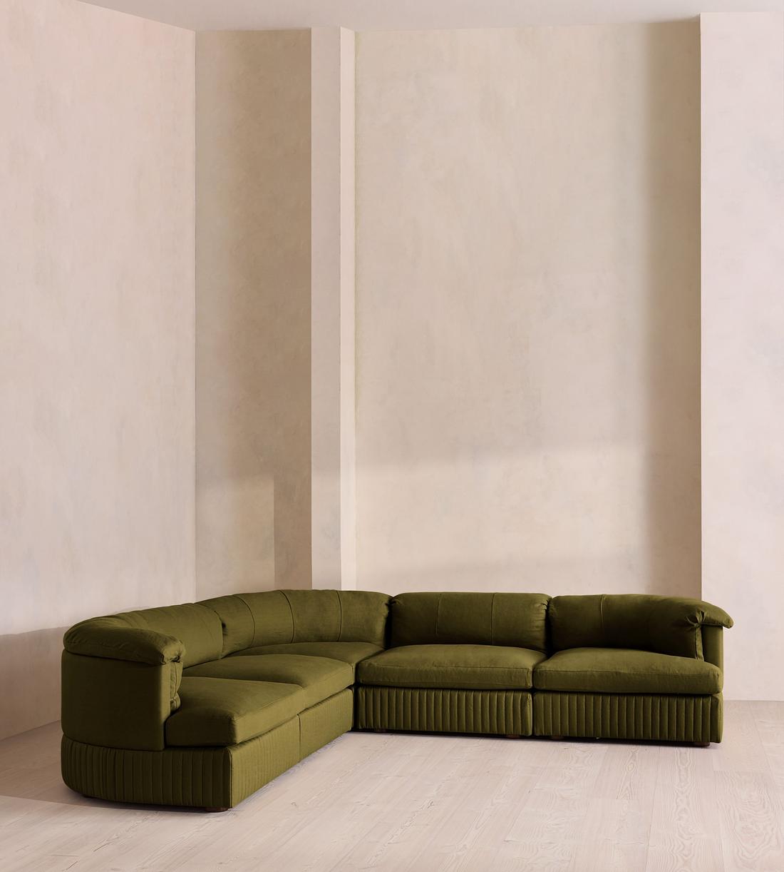 Oona Sectional Sofa - Corner Sofa - Linen - Olive - US - Listing - Image 2
