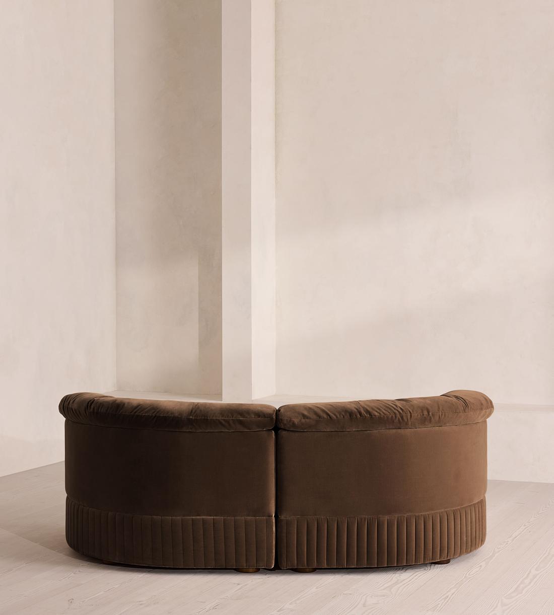 Oona Sectional Sofa - Three Seater - Velvet - Chocolate - US - Images - Image 4