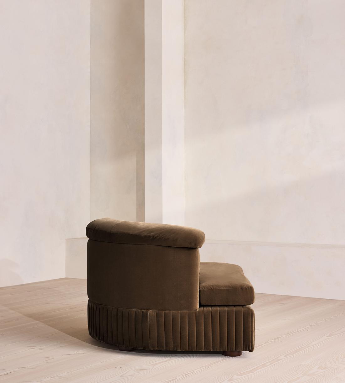 Oona Sectional Sofa - Armless Module - Velvet - Chocolate - US - Image 7