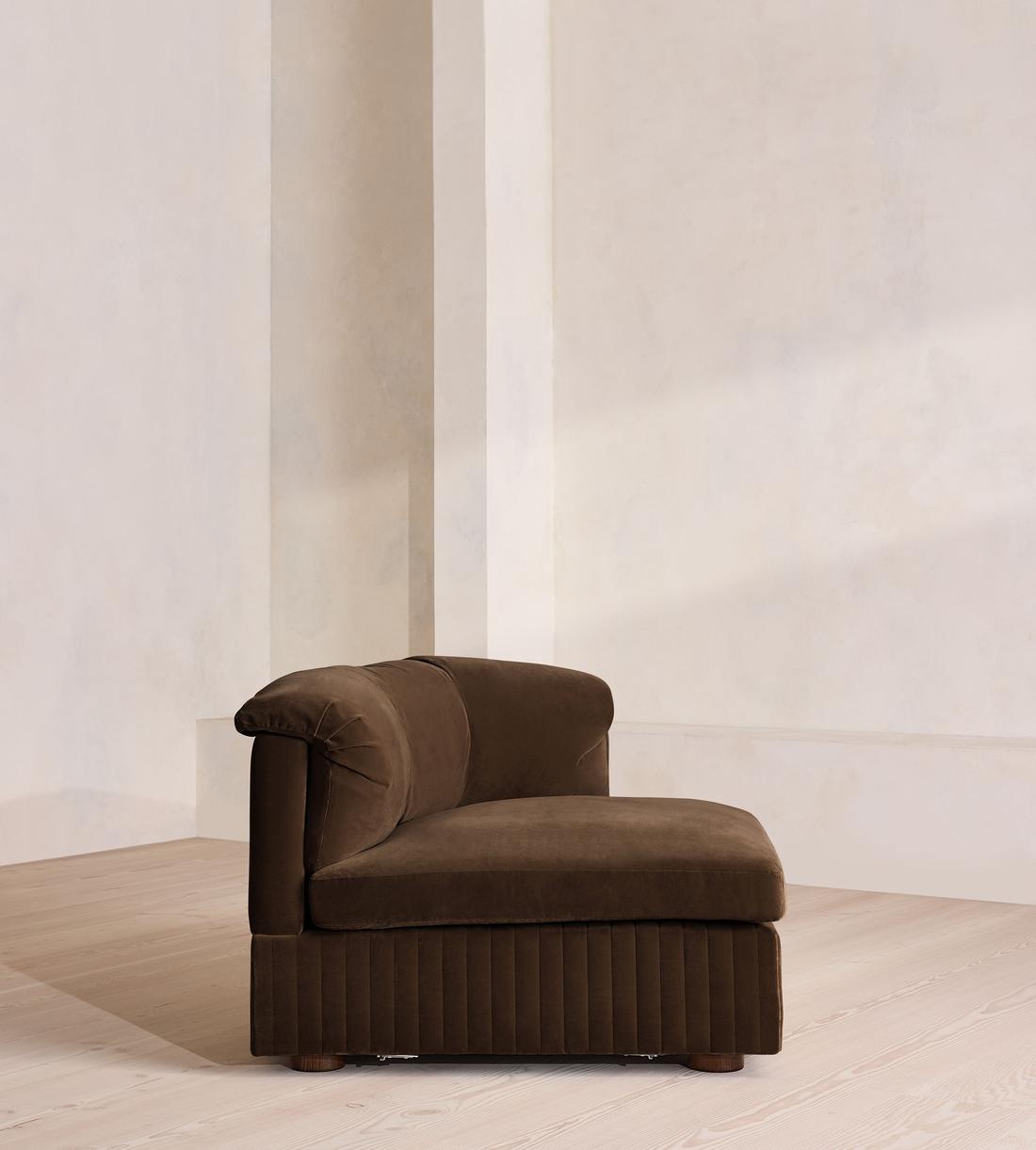 Oona Sectional Sofa - Armless Module - Velvet - Chocolate - US - Image 8