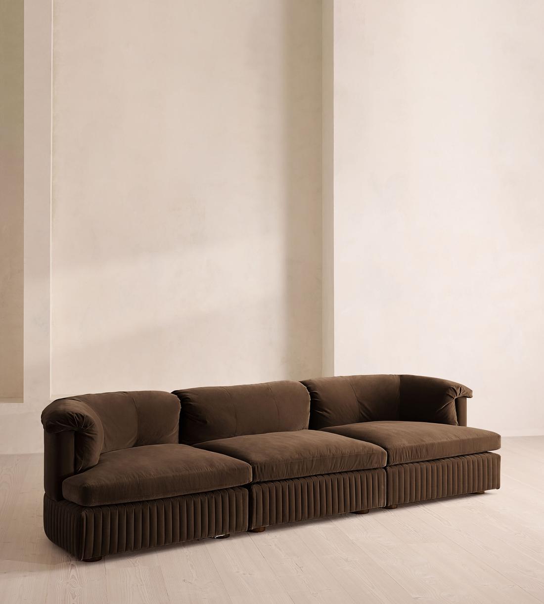 Oona Modular Sofa - Four Seater - Velvet - Chocolate UK - Listing - Image 2