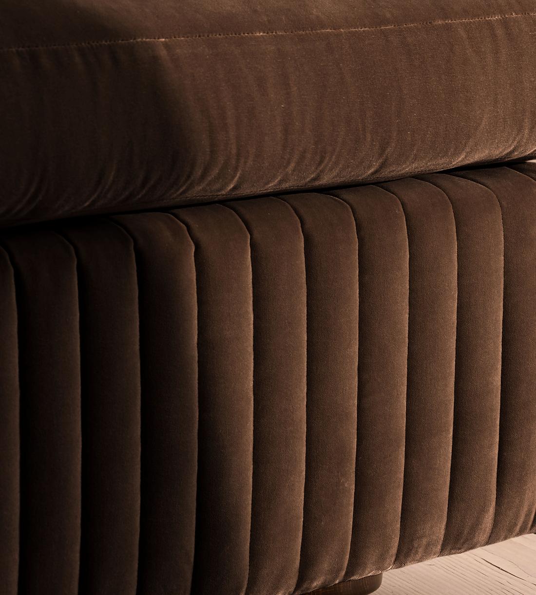 Oona Sectional Sofa - Four Seater - Velvet - Chocolate - US - Images - Image 5