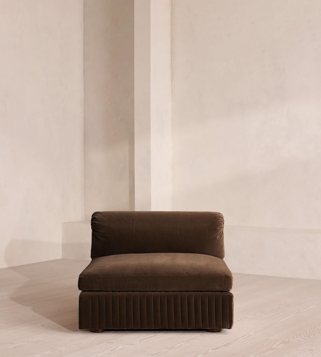 Oona Modular Sofa - Armless Module - Velvet - Chocolate - UK - Image 1