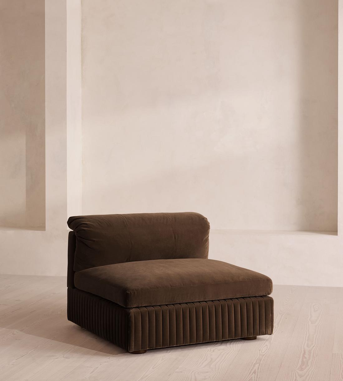 Oona Sectional Sofa - Armless Module - Velvet - Chocolate - US - Image 2