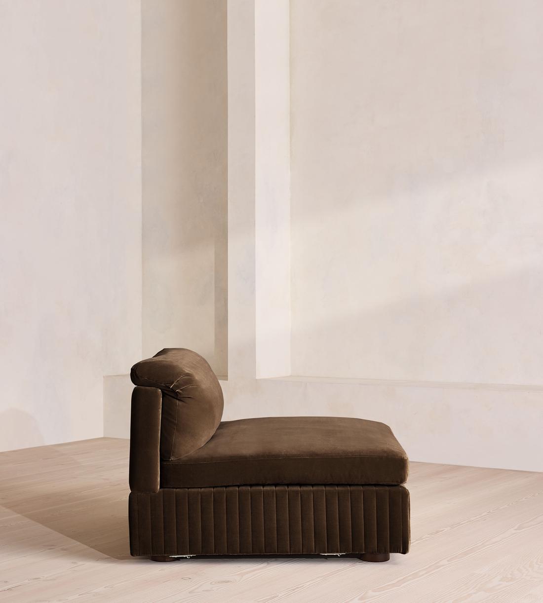 Oona Sectional Sofa - Right Arm Module - Velvet - Chocolate - US - Image 3